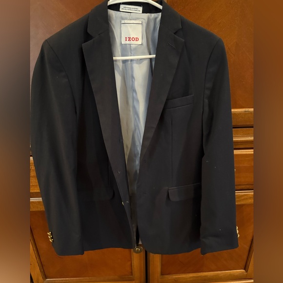 Izod Navy Striped Boy’s Blazer - Picture 1 of 4